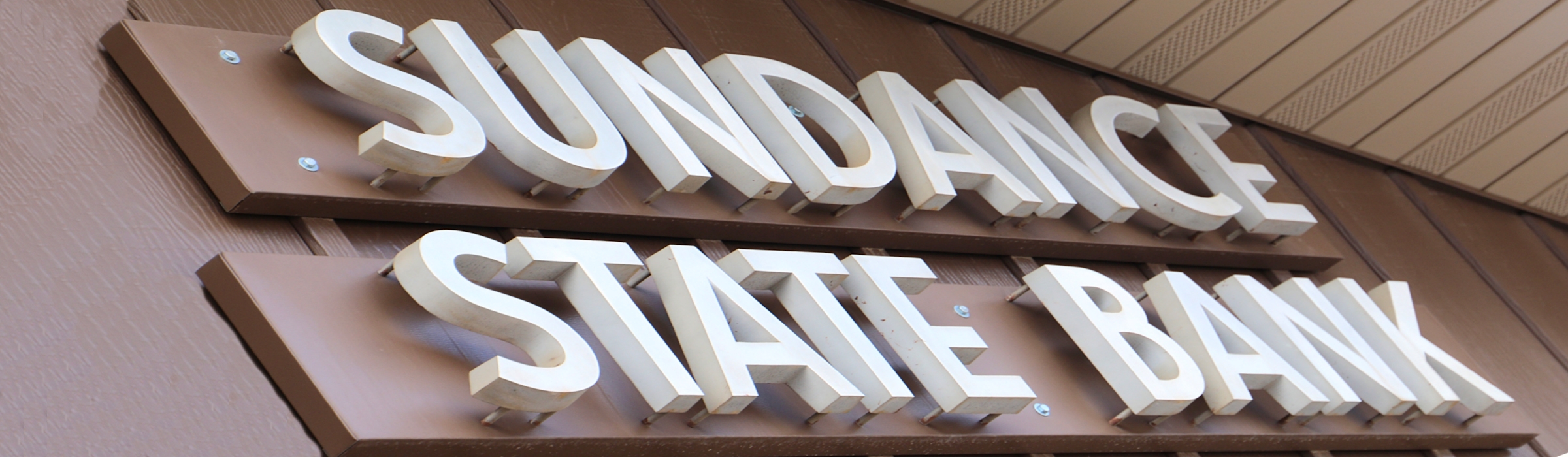 Sundance State Bank building sign